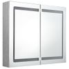 Rogal Armario De Baño Con Espejo Led Gris Hormigón 80x12x68 Cm Rogal