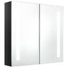 Armario De Baño Con Espejo Led Negro Brillante 62x14x60 Cm Vidaxl