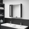 Armario De Baño Con Espejo Led Negro Brillante 62x14x60 Cm Vidaxl