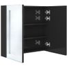 Armario De Baño Con Espejo Led Negro Brillante 62x14x60 Cm Vidaxl