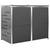 Cobertizo Contenedor Basura Doble Acero Inox 138x77,5x115,5 Cm