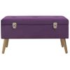 Banco Con Compartimento De Terciopelo Morado 80 Cm Vidaxl