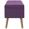 Banco Con Compartimento De Terciopelo Morado 80 Cm Vidaxl