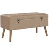 Banco Con Compartimento De Terciopelo Beige 80 Cm Vidaxl