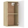 Mueble Para Tv Madera Contrachapada Blanco Y Roble 30,5x30x60cm Vidaxl