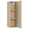 Mueble De Tv Madera Contrachapada Color Roble 30,5x30x90 Cm Vidaxl