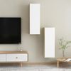 Muebles Para Tv 2 Uds Contrachapada Blanco Roble 30,5x30x90 Cm Vidaxl