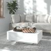 Mesa De Centro De Aglomerado Blanco Brillante 85x55x31 Cm Vidaxl