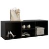 Banco Zapatero De Madera Contrachapada Negro 105x35x35 Cm Vidaxl