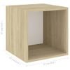 Armario De Pared Madera Contrachapada Blanco Y Roble 37x37x37cm Vidaxl