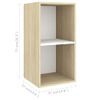 Mueble Tv De Pared Madera Contrachapada Blanco Roble 37x37x72cm Vidaxl