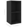 Mueble Tv De Pared Madera Contrachapada Negro Brillo 37x37x72cm Vidaxl