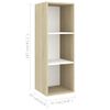 Mueble Tv Pared Madera Contrachapada Blanco Roble 37x37x107 Cm Vidaxl