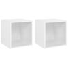 Muebles Para Tv 2 Uds Madera Contrachapada Blanco 37x35x37 Cm Vidaxl