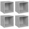 Mueble De Tv 4uds Madera Contrachapada Gris Hormigón 37x35x37cm Vidaxl