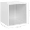 Muebles Tv 2 Uds Madera Contrachapada Blanco Brillo 37x35x37 Cm Vidaxl