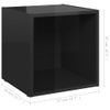 Muebles Tv 2 Uds Madera Contrachapada Negro Brillo 37x35x37 Cm Vidaxl