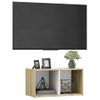 Mueble Para Tv Madera Contrachapada Blanco Y Roble 72x35x36,5cm Vidaxl