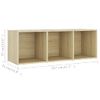 Mueble Para Tv Madera Contrachapada Roble Sonoma 107x35x37 Cm Vidaxl