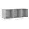 Mueble De Tv Madera Contrachapada Gris Hormigón 107x35x37 Cm Vidaxl