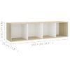 Mueble Tv Madera Contrachapada Blanco Y Roble 142,5x35x36,5 Cm Vidaxl