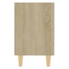 Mesita De Noche Con Patas Madera Maciza Roble Sonoma 40x30x50cm Vidaxl