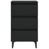 Mesitas Noche Con Patas Metal 2 Uds Negro 40x35x69 Cm Vidaxl