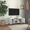 Mueble De Tv Patas Madera Pino Blanco Con Brillo 103,5x35x50 Cm Vidaxl