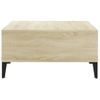 Mesa De Centro Madera Contrachapada Blanco Y Roble 60x60x30 Cm Vidaxl