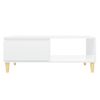 Mesa De Centro Madera Contrachapada Blanco Brillo 90x60x35 Cm Vidaxl