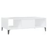 Mesa De Centro Madera Contrachapada Blanco 103,5x60x35 Cm Vidaxl