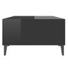 Mesa De Centro Madera Contrachapada Negro Brillo 103,5x60x35cm Vidaxl