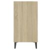 Aparador Madera Contrachapada Blanco Y Roble Sonoma 57x35x70 Cm Vidaxl