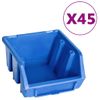 Kit De Cajas De Almacenaje 48 Pzas Paneles De Pared Azul Negro Vidaxl