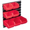 Kit De Cajas De Almacenaje 8 Pzas Panel De Pared Rojo Negro Vidaxl