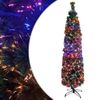 Árbol Navidad Estrecho Artificial Soporte Fibra Óptica 180 Cm Vidaxl