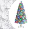 Árbol De Navidad Artificial Con Luces Fibra Óptica Blanco 120cm Vidaxl