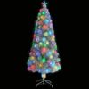 Árbol De Navidad Artificial Con Luces Fibra Óptica Blanco 180cm Vidaxl