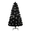 Árbol De Navidad Copos De Nieve Led Fibra Óptica Negro 120 Cm Vidaxl