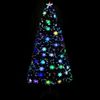 Árbol De Navidad Copos De Nieve Led Fibra Óptica Negro 120 Cm Vidaxl