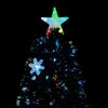 Árbol De Navidad Copos De Nieve Led Fibra Óptica Negro 120 Cm Vidaxl