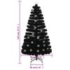 Árbol De Navidad Copos De Nieve Led Fibra Óptica Negro 120 Cm Vidaxl