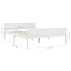 Estructura De Cama De Madera Maciza De Pino Blanca 140x200 Cm Vidaxl