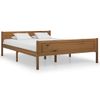 Estructura De Cama Madera Maciza Pino Marrón Miel 160x200 Cm Vidaxl