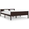 Estructura De Cama Madera Maciza Pino Marrón Oscuro 140x200 Cm Vidaxl