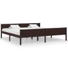 Estructura De Cama Madera Maciza Pino Marrón Oscuro 200x200 Cm Vidaxl