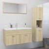 Juego De Muebles De Baño Madera De Ingeniería Roble Sonoma Vidaxl