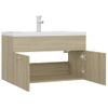 Mueble Con Lavabo Madera De Ingeniería Roble Sonoma Vidaxl