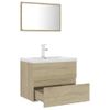 Conjunto De Muebles De Baño Madera Contrachapada Roble Sonoma Vidaxl