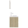 Conjunto De Muebles De Baño Madera Contrachapada Roble Sonoma Vidaxl